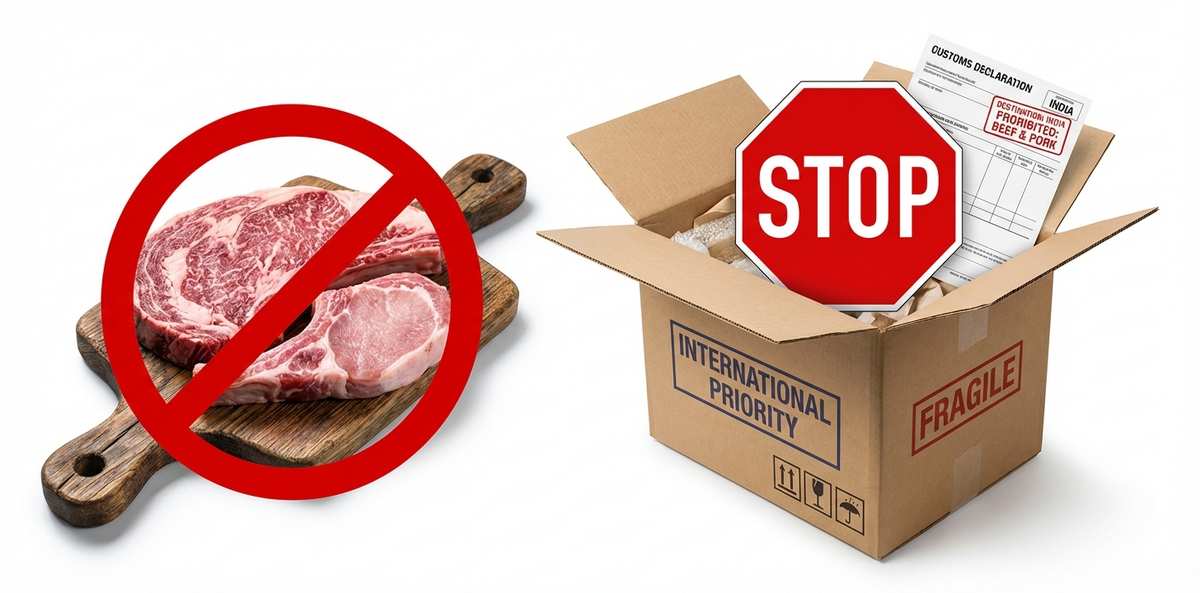 インドへの牛肉・豚肉の発送禁止