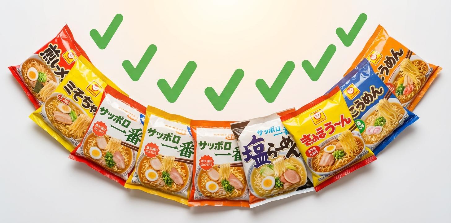 アメリカへの持ち込み調査をした袋麺の商品例