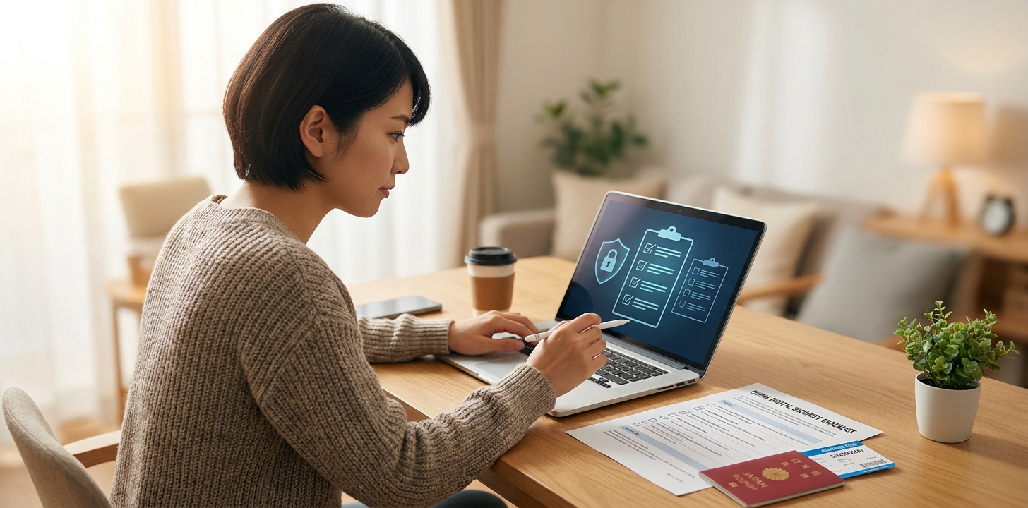 中国赴任前にVPN準備をする駐在員のイメージ