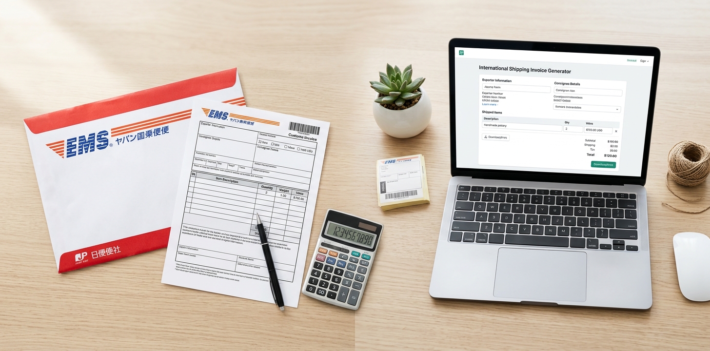 EMSインボイス作成とポチロジサービス比較