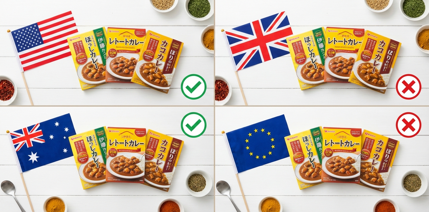 レトルトカレー 海外持ち込み 国別ルール アメリカ オーストラリア EU イギリス