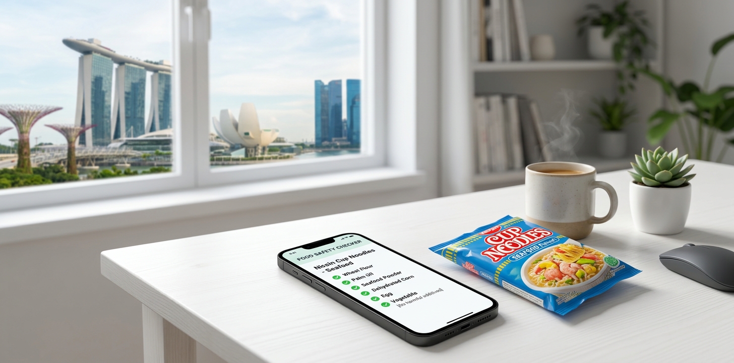 AIでシンガポール カップ麺 持ち込み可否を確認するイメージ