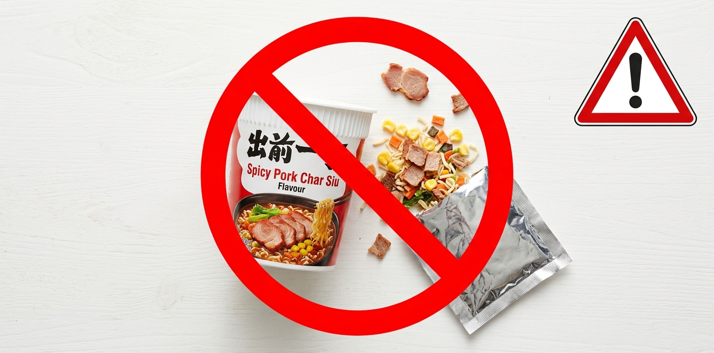 固形肉具材入りカップ麺はシンガポール持ち込みNG