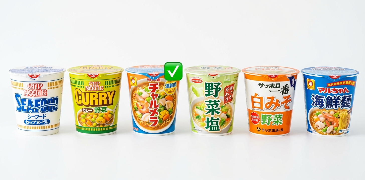 台湾に持ち込みやすい植物性・魚介系カップ麺