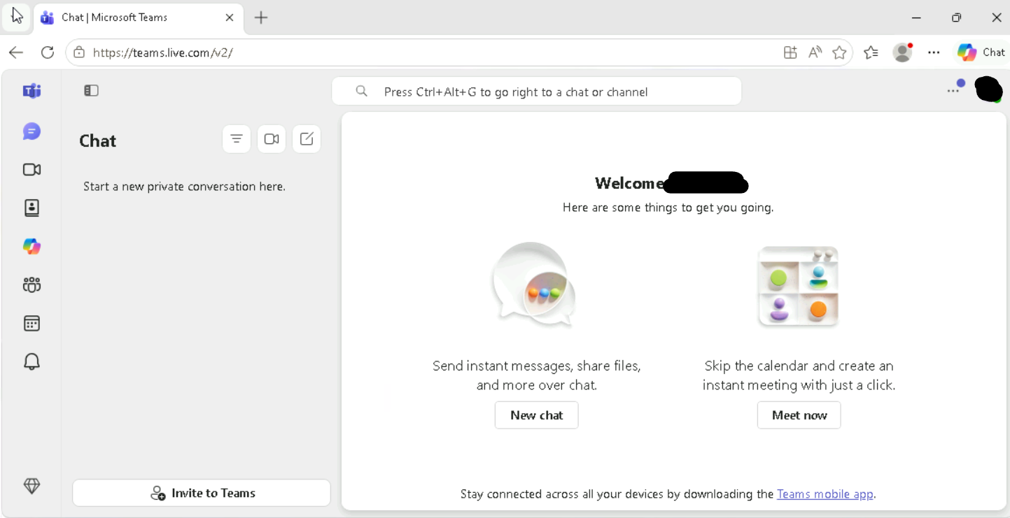 中国から VPN なしで Microsoft Teams にログインできた実機スクリーンショット