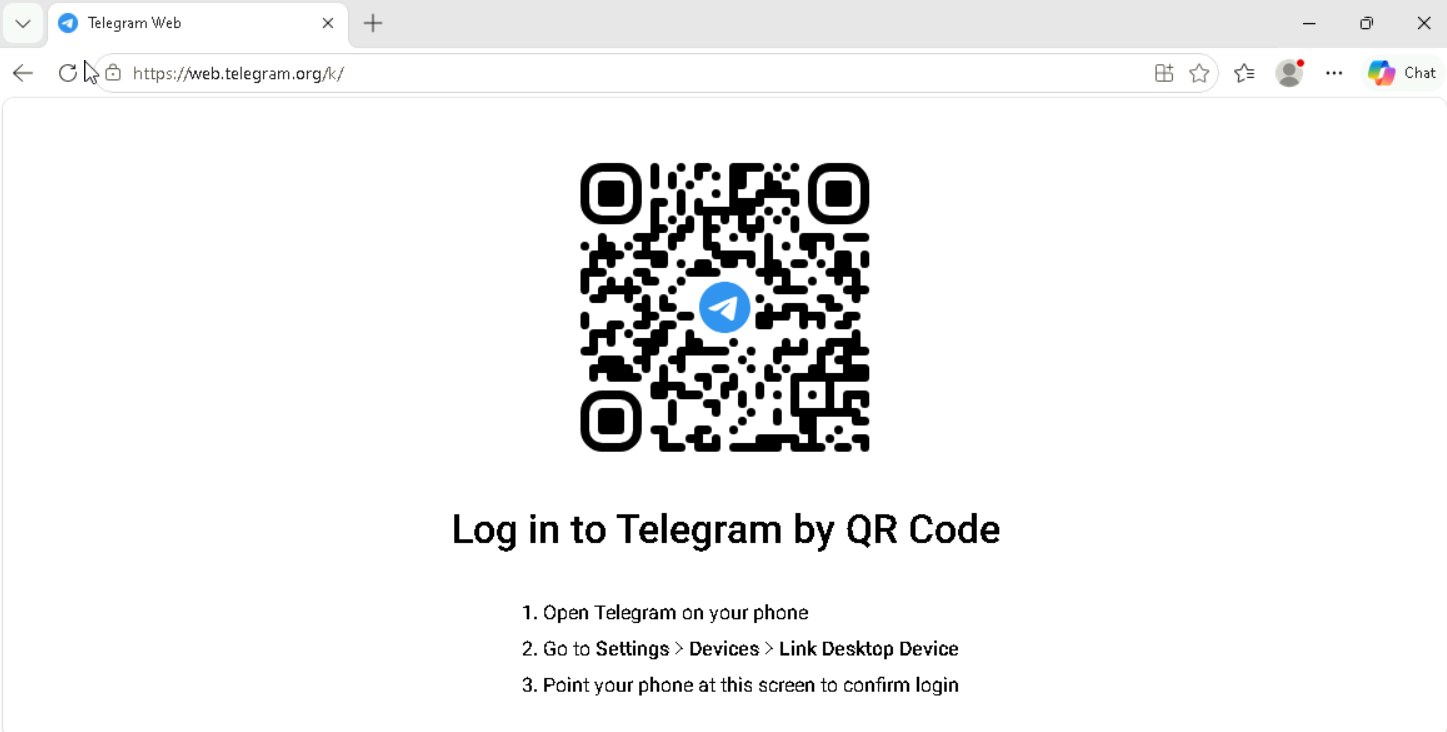 Telegram 実機テストスクリーンショット