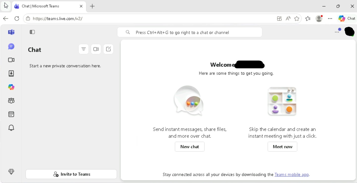 Microsoft Teams 実機テストスクリーンショット