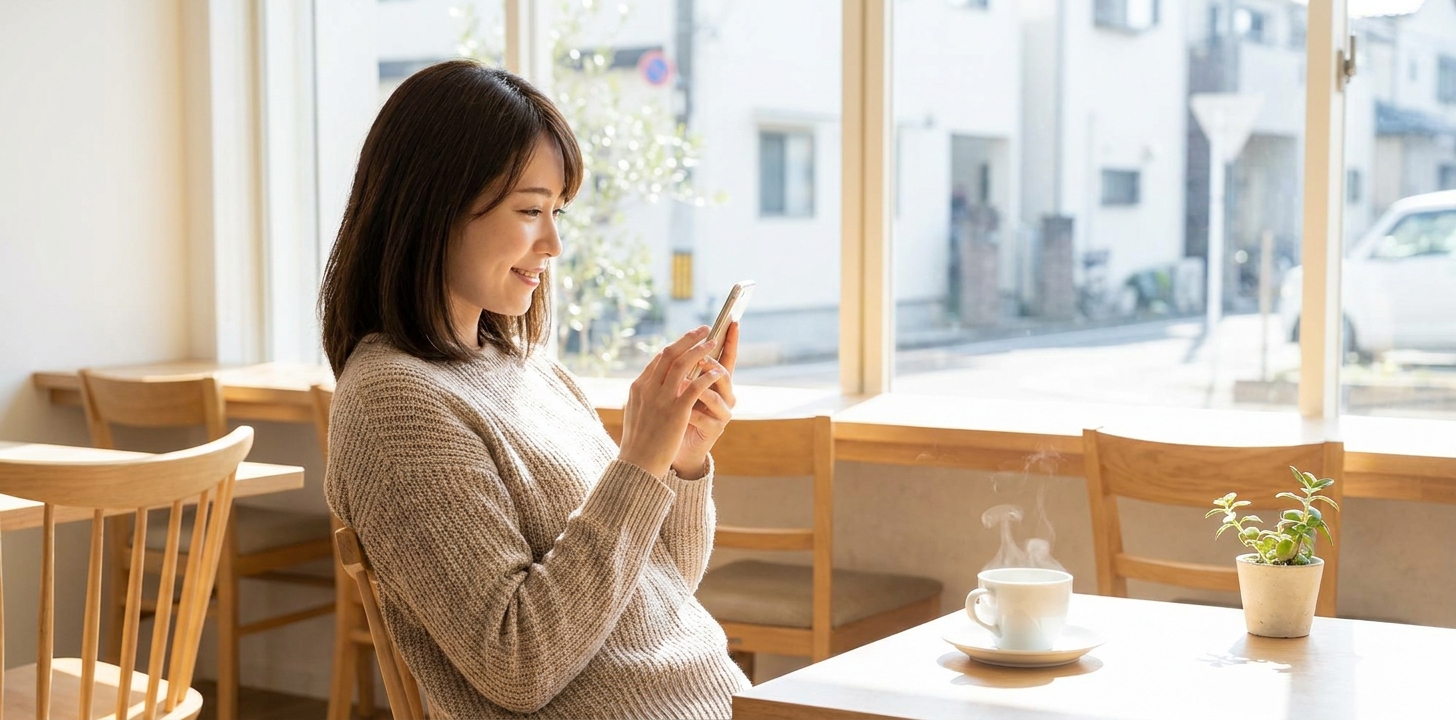 安全なVPNで安心してスマホを使う人のイメージ