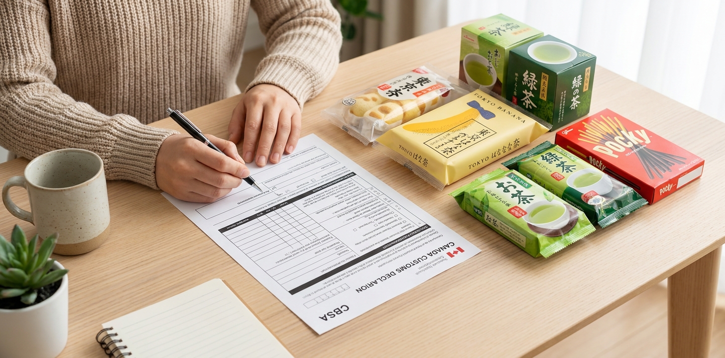 カナダへ送る食品の申告を確認するイメージ