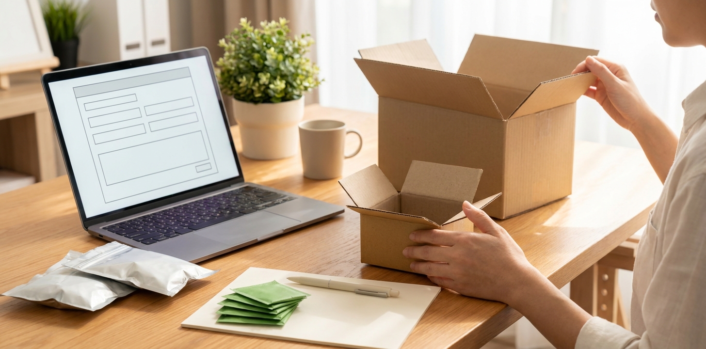 フランス向けの荷物を準備するイメージ