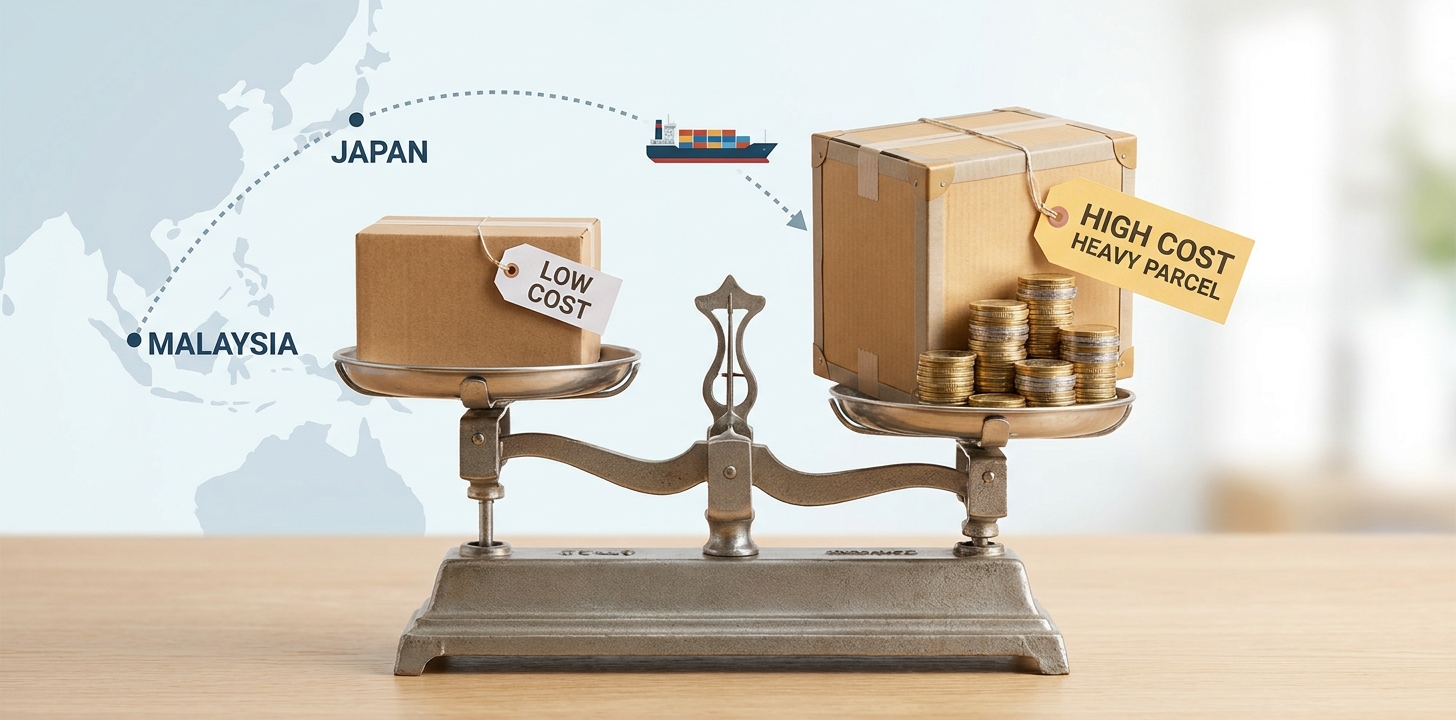 EMSと輸送代行の料金を比較するイメージ