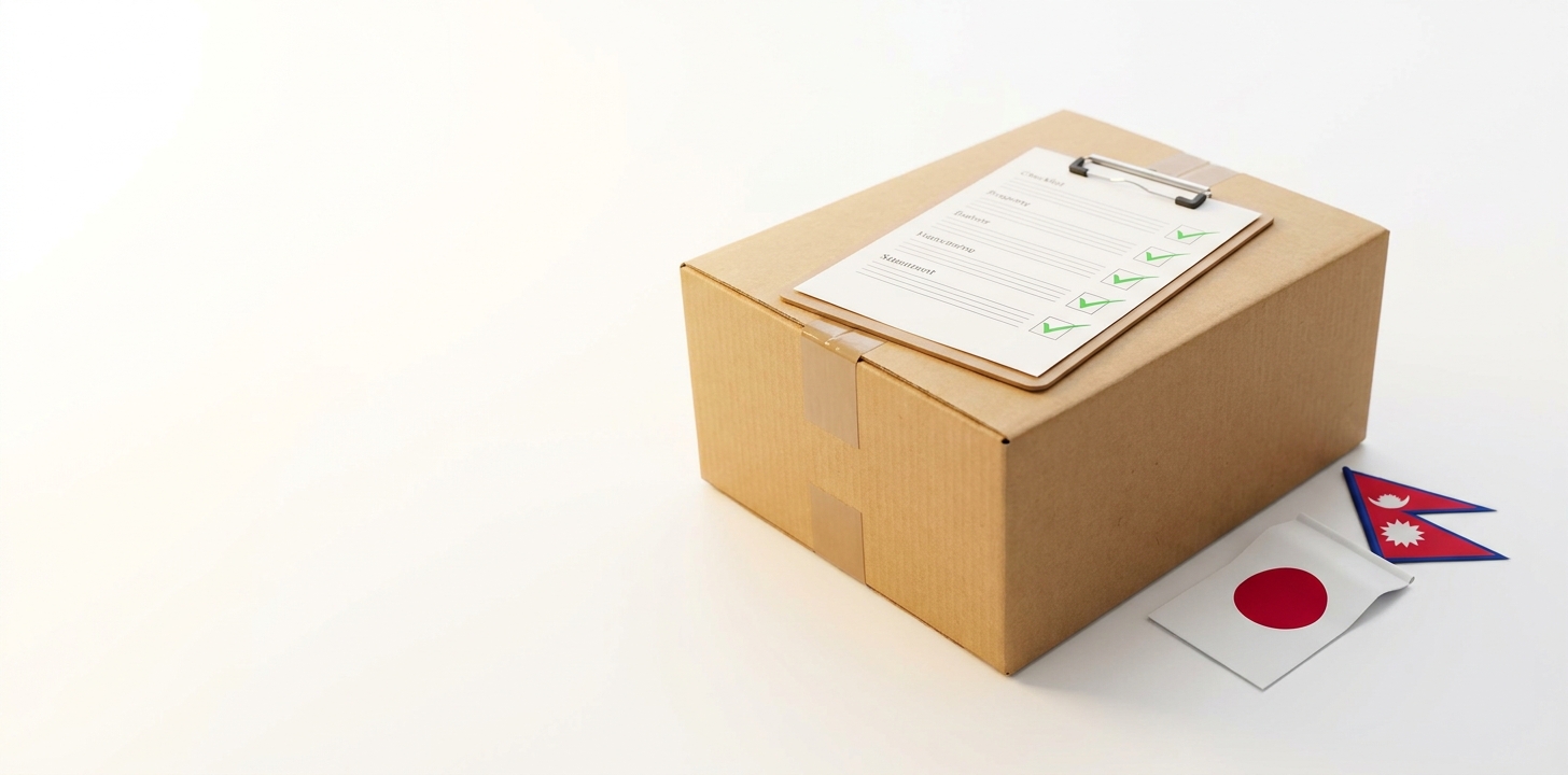 日本からネパールに荷物を送る前の最終チェックリストのイメージ