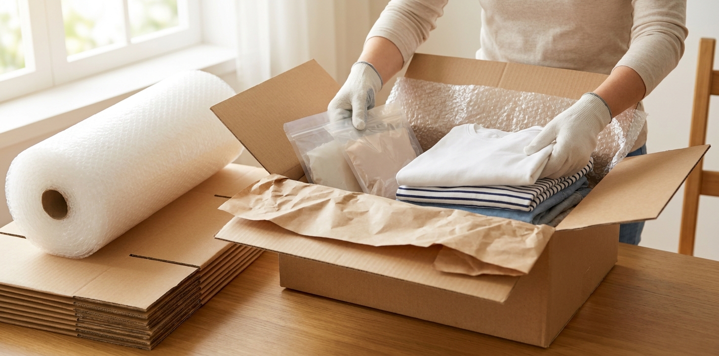 ニュージーランド向けの荷物を準備するイメージ