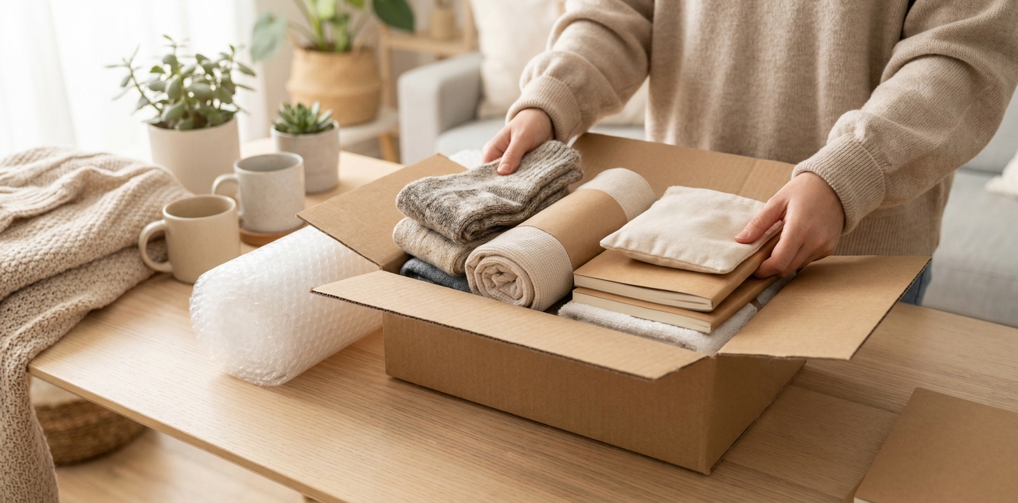 スウェーデン向けの荷物を準備するイメージ