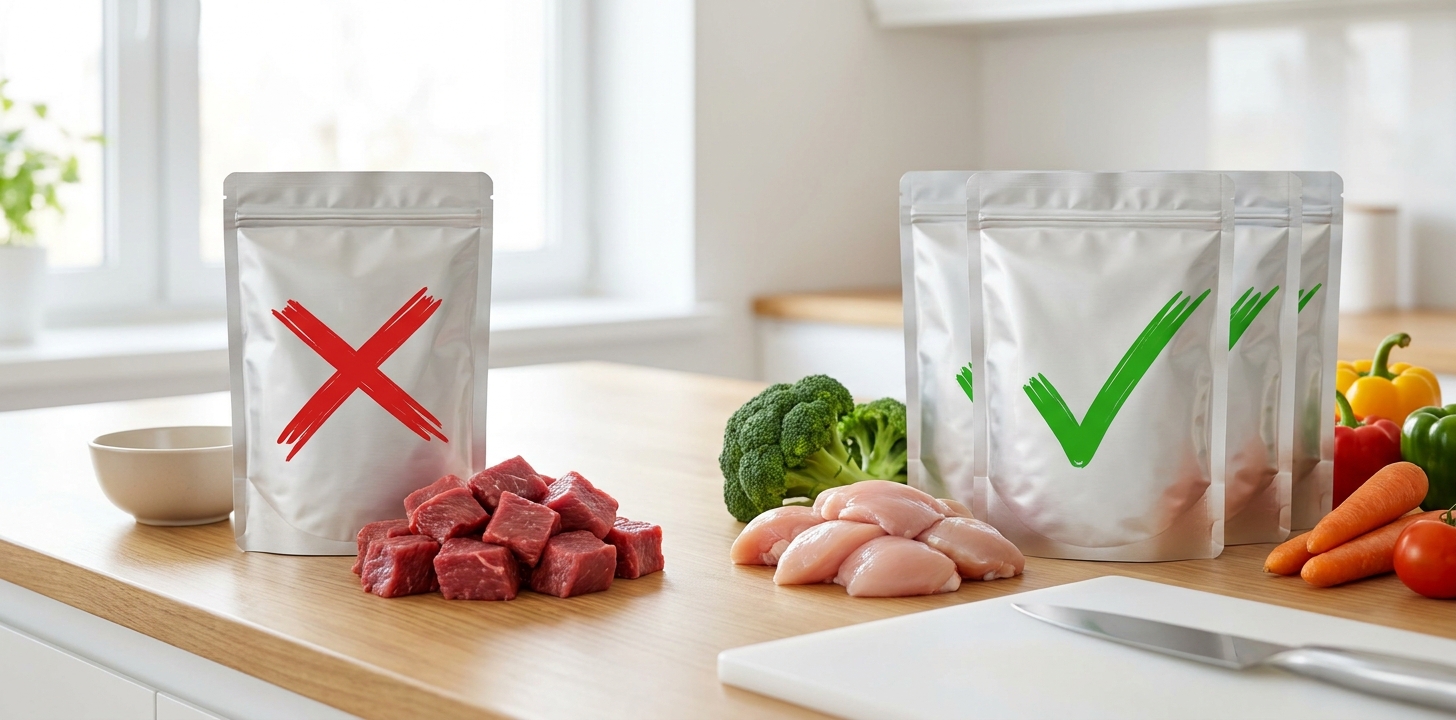 レトルト食品の規制を確認するイメージ