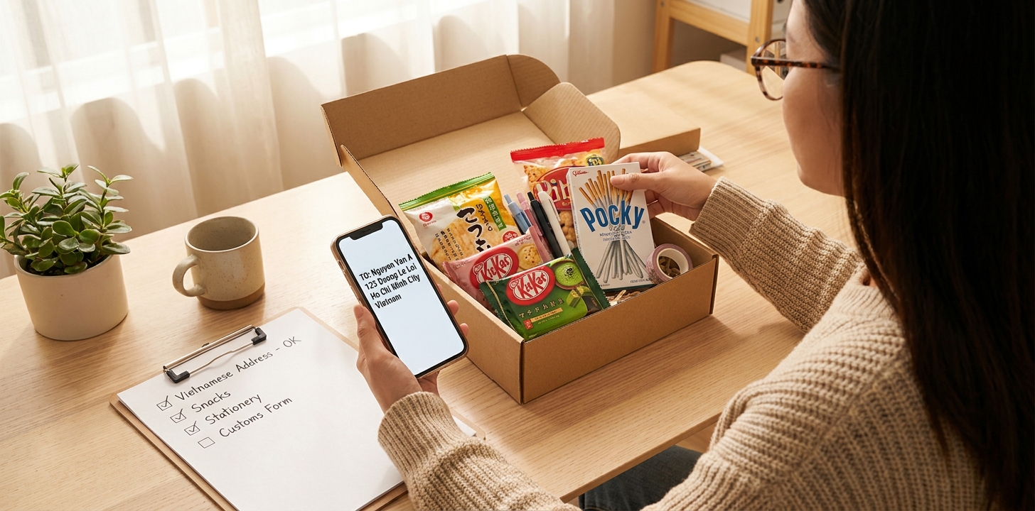 ベトナム宛の発送対策を準備するイメージ