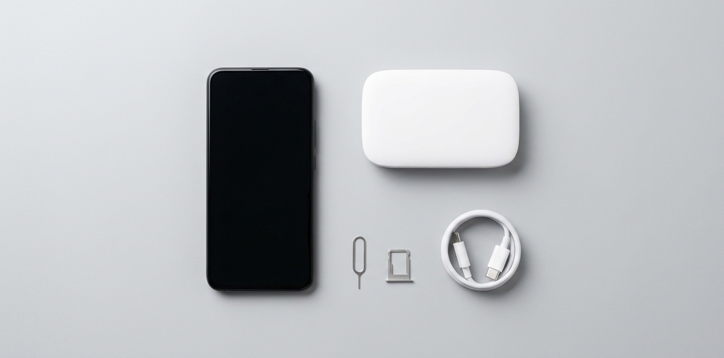 スマートフォンとモバイルWi-Fiルーター、SIMカード